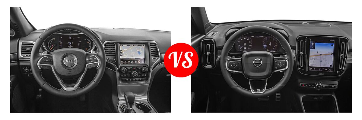 2019 Jeep Grand Cherokee SUV Limited X vs. 2019 Volvo XC40 SUV R-Design - Dashboard Comparison