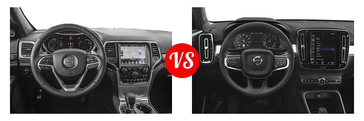 2019 Jeep Grand Cherokee SUV Overland vs. 2019 Volvo XC40 SUV Momentum / R-Design - Dashboard Comparison