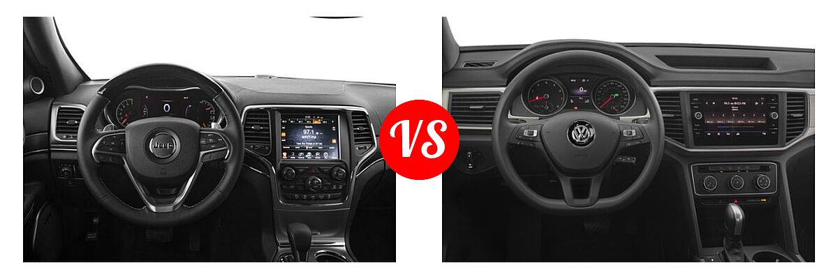 2019 Jeep Grand Cherokee SUV High Altitude vs. 2019 Volkswagen Atlas SUV 2.0T S / 3.6L V6 S / 3.6L V6 SE / 3.6L V6 SE w/Technology / 3.6L V6 SE w/Technology R-Line / 3.6L V6 SEL / 3.6L V6 SEL Premium / 3.6L V6 SEL R-Line - Dashboard Comparison