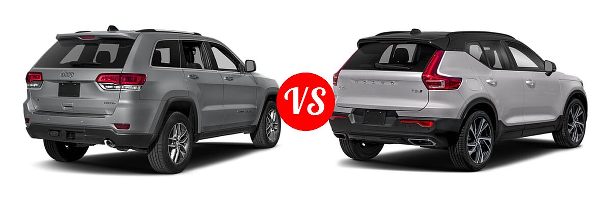 2019 Jeep Grand Cherokee SUV Limited X vs. 2019 Volvo XC40 SUV R-Design - Rear Right Comparison