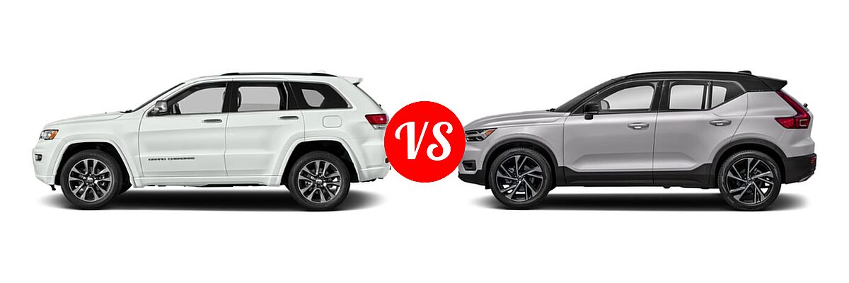 2019 Jeep Grand Cherokee SUV Limited vs. 2019 Volvo XC40 SUV R-Design - Side Comparison