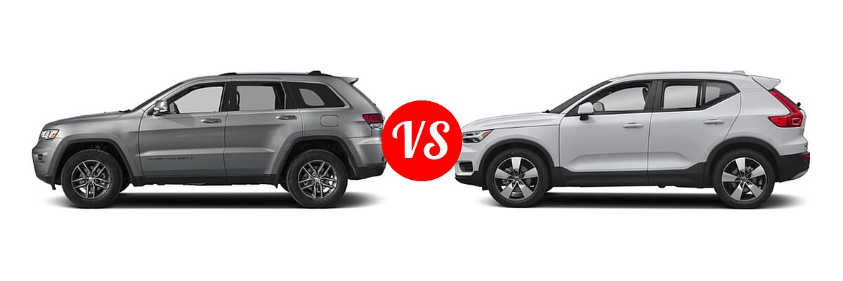 2019 Jeep Grand Cherokee SUV Limited X vs. 2019 Volvo XC40 SUV Momentum / R-Design - Side Comparison
