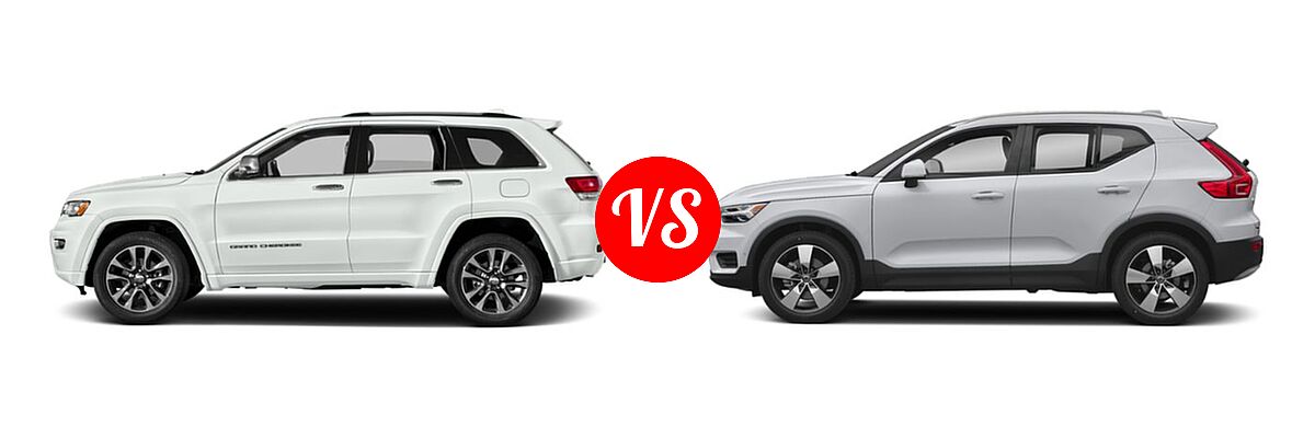2019 Jeep Grand Cherokee SUV High Altitude vs. 2019 Volvo XC40 SUV Momentum / R-Design - Side Comparison