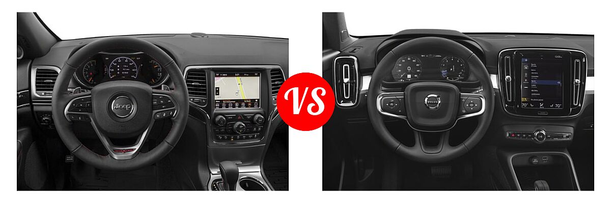 2019 Jeep Grand Cherokee SUV Trailhawk vs. 2019 Volvo XC40 SUV Momentum / R-Design - Dashboard Comparison