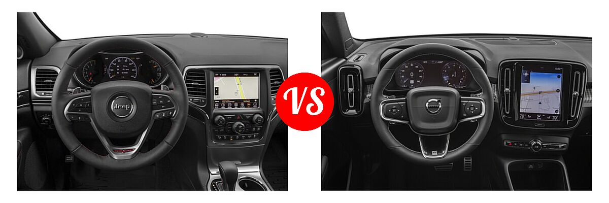 2019 Jeep Grand Cherokee SUV Trailhawk vs. 2019 Volvo XC40 SUV R-Design - Dashboard Comparison