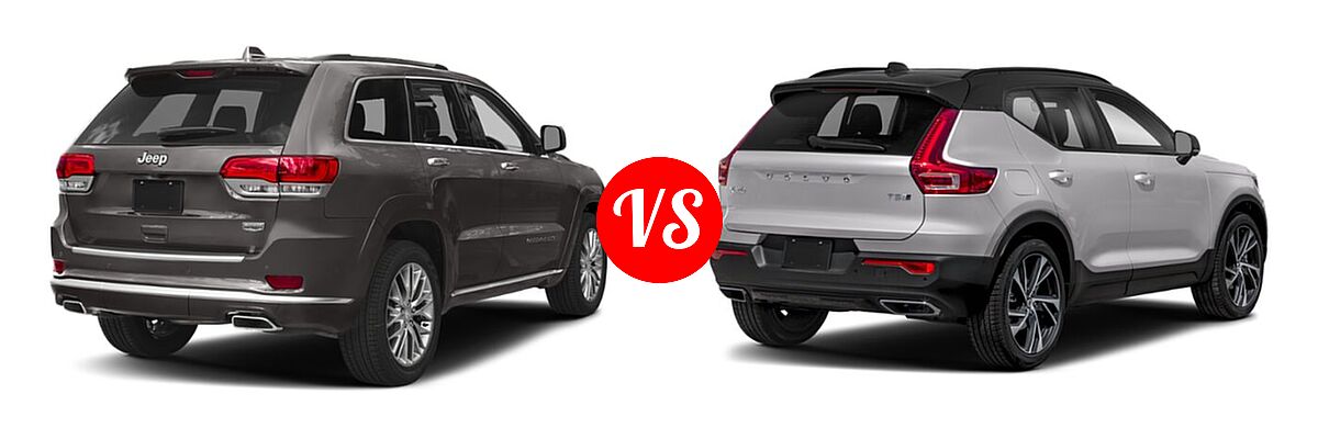 2019 Jeep Grand Cherokee SUV Summit vs. 2019 Volvo XC40 SUV R-Design - Rear Right Comparison