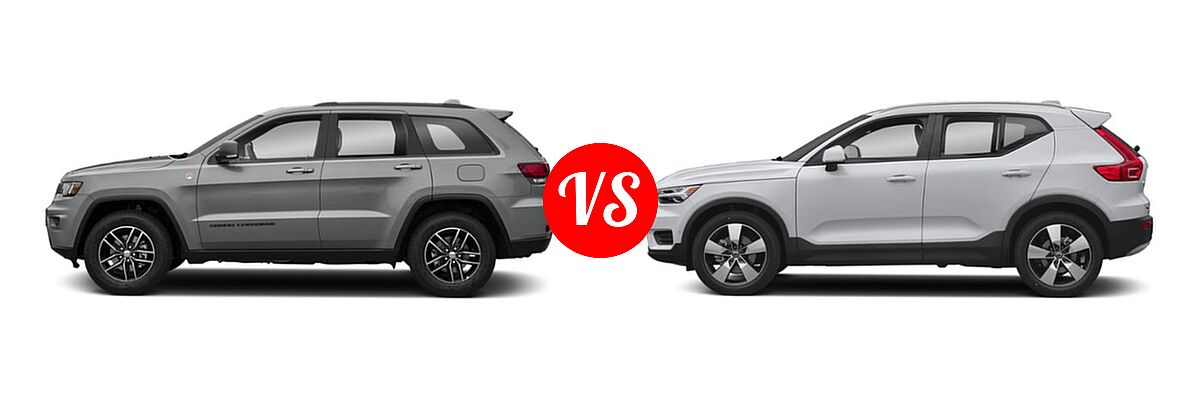 2019 Jeep Grand Cherokee SUV Trailhawk vs. 2019 Volvo XC40 SUV Momentum / R-Design - Side Comparison