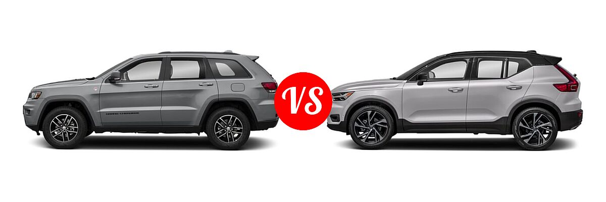 2019 Jeep Grand Cherokee SUV Trailhawk vs. 2019 Volvo XC40 SUV R-Design - Side Comparison