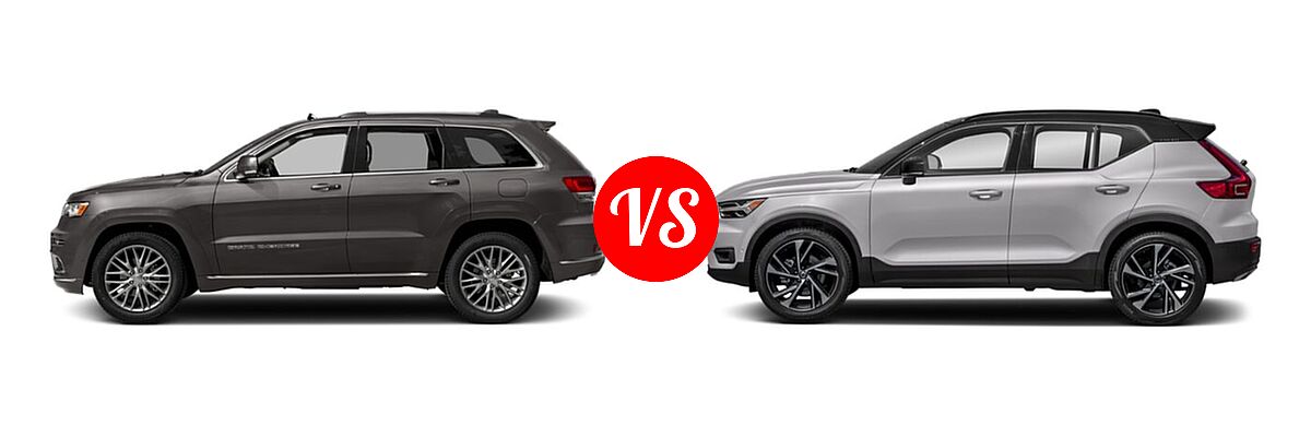 2019 Jeep Grand Cherokee SUV Summit vs. 2019 Volvo XC40 SUV R-Design - Side Comparison