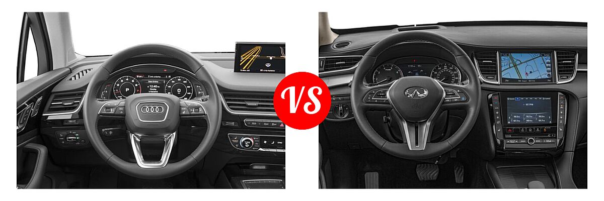 2019 Audi Q7 SUV Premium / Premium Plus / Prestige vs. 2019 Infiniti QX50 SUV ESSENTIAL / LUXE / PURE - Dashboard Comparison