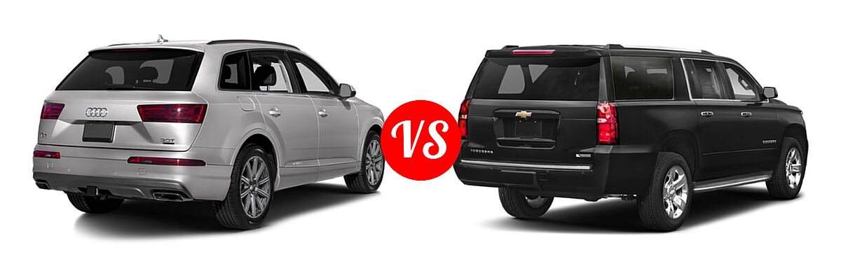 2019 Audi Q7 SUV Premium / Premium Plus / Prestige vs. 2019 Chevrolet Suburban SUV Premier - Rear Right Comparison
