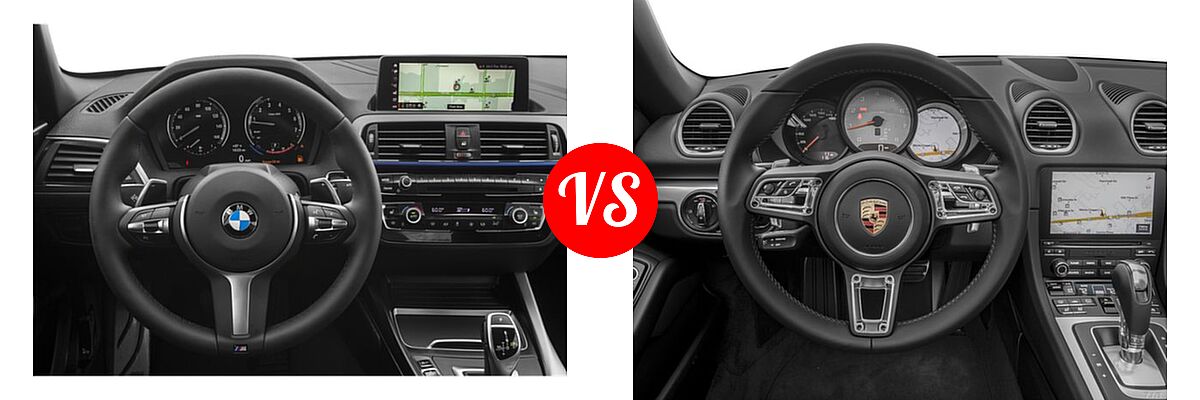 2019 BMW 2 Series M240i Convertible M240i / M240i xDrive vs. 2018 Porsche 718 Boxster Convertible S - Dashboard Comparison