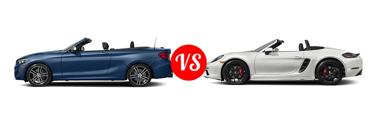 2019 BMW 2 Series M240i Convertible M240i / M240i xDrive vs. 2018 Porsche 718 Boxster Convertible S - Side Comparison