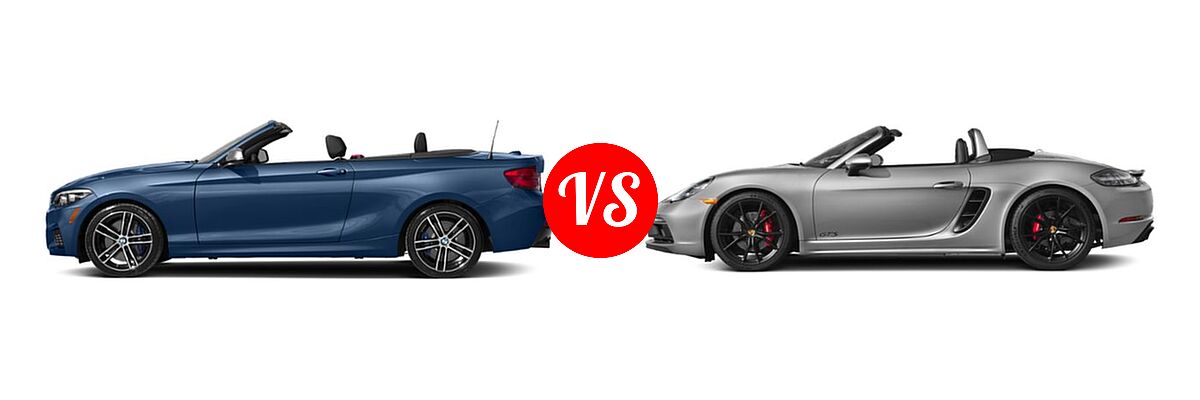 2019 BMW 2 Series M240i Convertible M240i / M240i xDrive vs. 2018 Porsche 718 Boxster Convertible GTS - Side Comparison