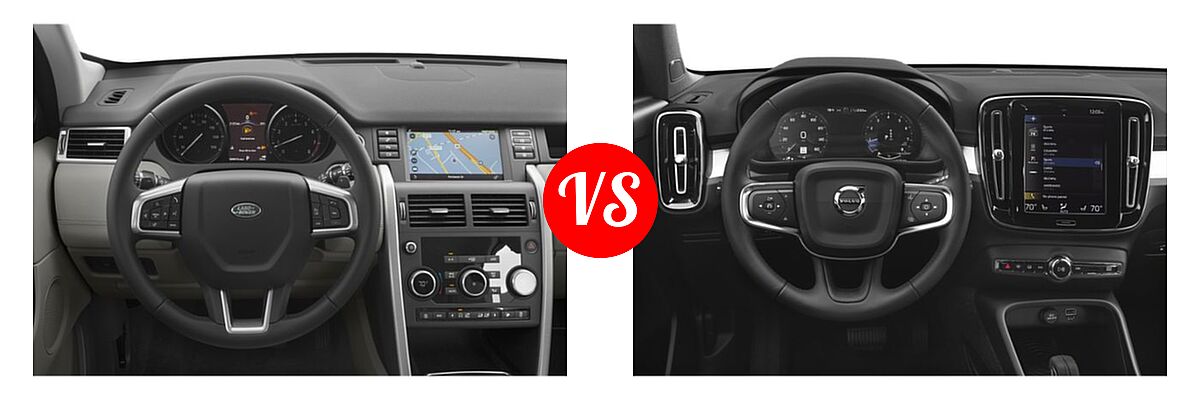 2019 Land Rover Discovery Sport SUV HSE / HSE Luxury / Landmark / SE vs. 2019 Volvo XC40 SUV Momentum / R-Design - Dashboard Comparison