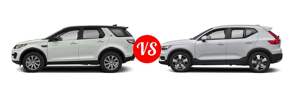 2019 Land Rover Discovery Sport SUV HSE / HSE Luxury vs. 2019 Volvo XC40 SUV Momentum / R-Design - Side Comparison