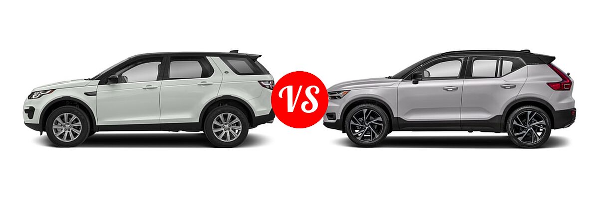 2019 Land Rover Discovery Sport SUV HSE / HSE Luxury vs. 2019 Volvo XC40 SUV R-Design - Side Comparison