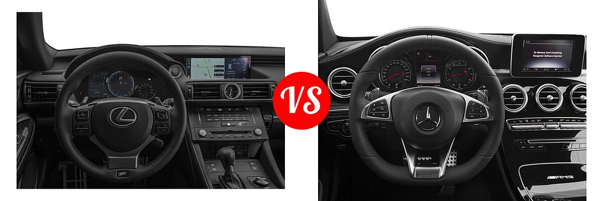 2019 Lexus RC F Coupe RWD vs. 2018 Mercedes-Benz C-Class AMG C 63 Coupe AMG C 63 - Dashboard Comparison