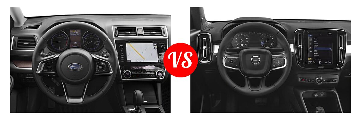 2019 Subaru Outback SUV Premium / Touring vs. 2019 Volvo XC40 SUV Momentum / R-Design - Dashboard Comparison