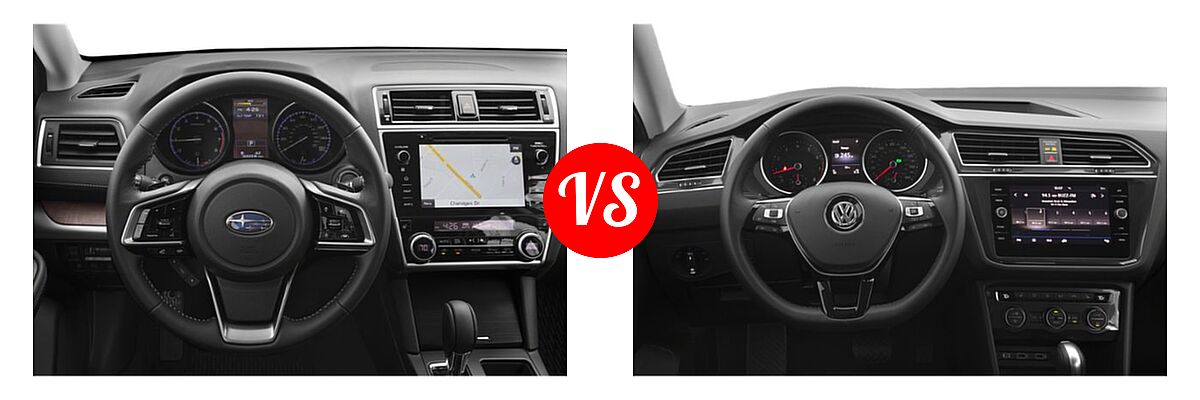 2019 Subaru Outback SUV Premium / Touring vs. 2019 Volkswagen Tiguan SUV S / SE / SEL / SEL Premium - Dashboard Comparison