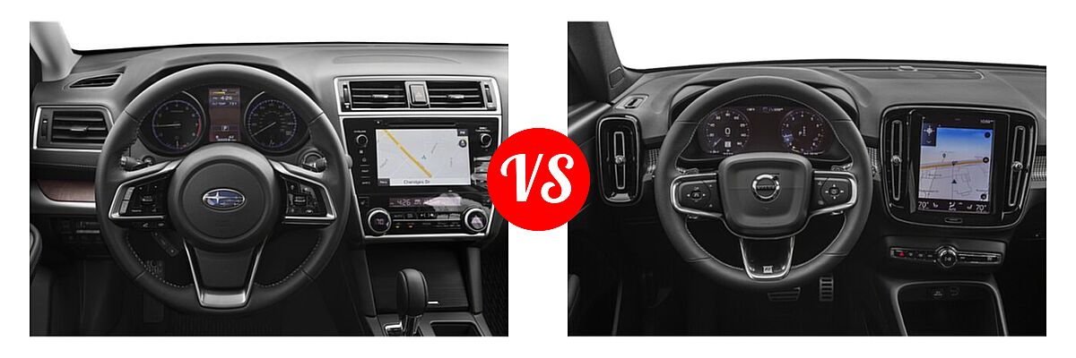 2019 Subaru Outback SUV Premium / Touring vs. 2019 Volvo XC40 SUV R-Design - Dashboard Comparison
