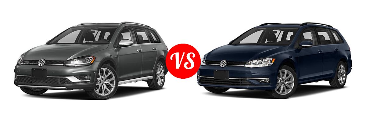 2019 Volkswagen Golf Alltrack Wagon Manual / S / SE / SEL vs. 2019 Volkswagen Golf SportWagen Wagon S / SE - Front Left Comparison