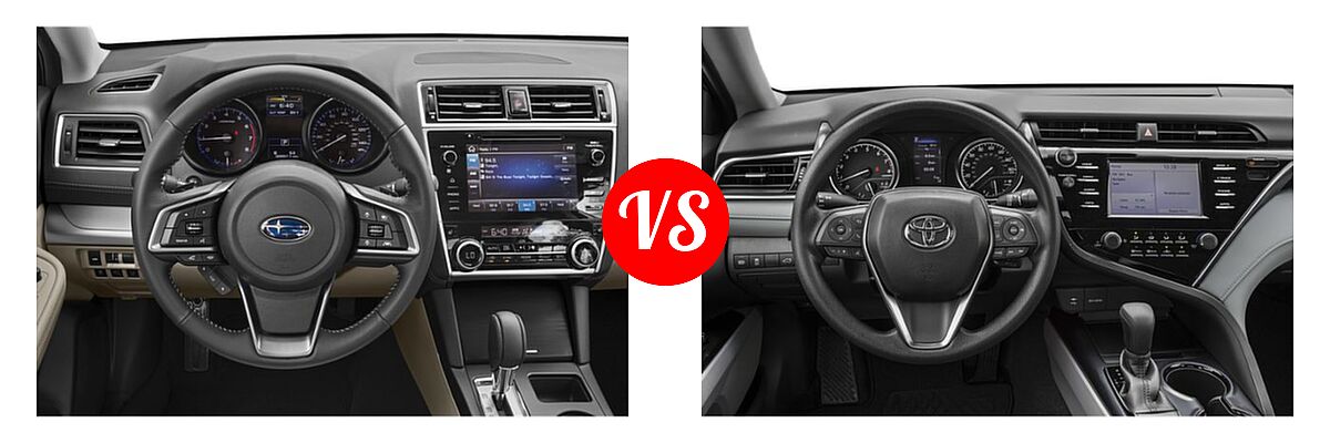 2019 Subaru Legacy Sedan 2.5i vs. 2019 Toyota Camry Sedan L / LE / XLE / XLE V6 - Dashboard Comparison