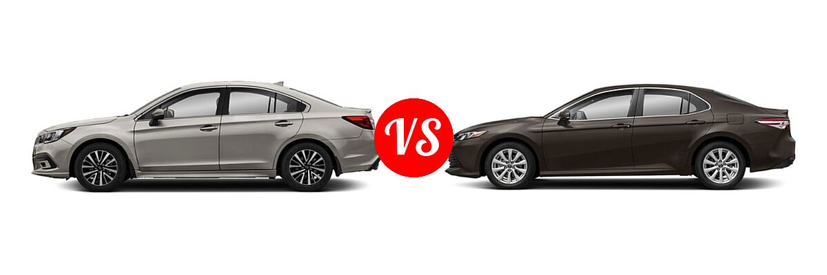 2019 Subaru Legacy Sedan Premium vs. 2019 Toyota Camry Sedan L / LE / XLE / XLE V6 - Side Comparison
