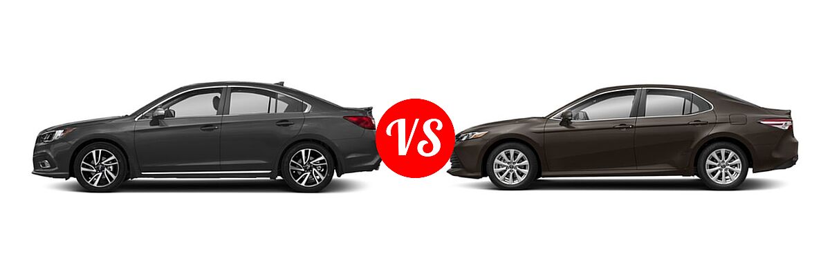 2019 Subaru Legacy Sedan Sport vs. 2019 Toyota Camry Sedan L / LE / XLE / XLE V6 - Side Comparison