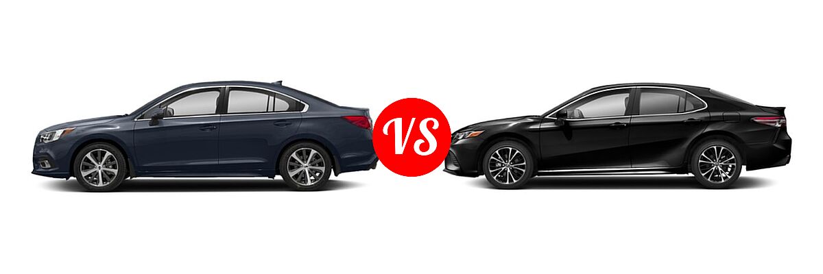 2019 Subaru Legacy Sedan Limited vs. 2019 Toyota Camry Sedan SE / XSE / XSE V6 - Side Comparison