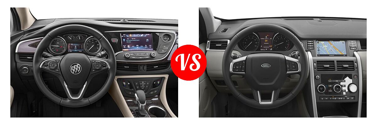 2019 Buick Envision SUV Essence / FWD 4dr / Preferred / Premium / Premium II vs. 2019 Land Rover Discovery Sport SUV HSE / HSE Luxury / Landmark / SE - Dashboard Comparison