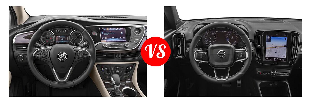 2019 Buick Envision SUV Essence / FWD 4dr / Preferred / Premium / Premium II vs. 2019 Volvo XC40 SUV R-Design - Dashboard Comparison