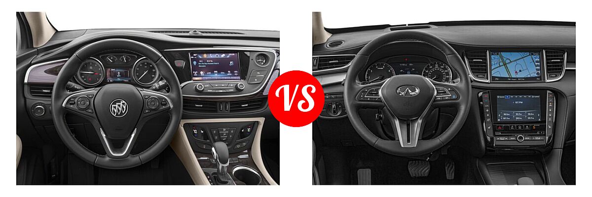 2019 Buick Envision SUV Essence / FWD 4dr / Preferred / Premium / Premium II vs. 2019 Infiniti QX50 SUV ESSENTIAL / LUXE / PURE - Dashboard Comparison