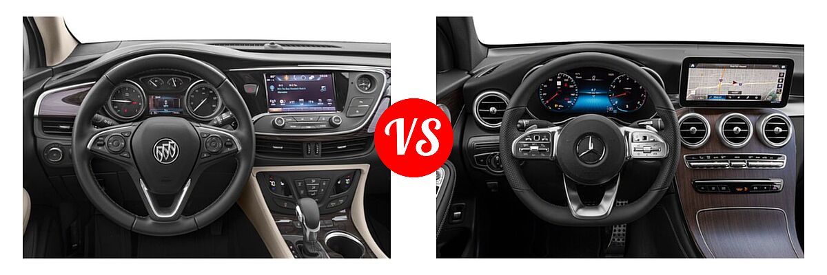 2019 Buick Envision SUV Essence / FWD 4dr / Preferred / Premium / Premium II vs. 2020 Mercedes-Benz GLC-Class Coupe SUV GLC 300 - Dashboard Comparison