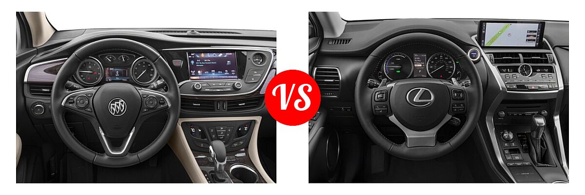 2019 Buick Envision SUV Essence / FWD 4dr / Preferred / Premium / Premium II vs. 2020 Lexus NX 300h SUV NX 300h / NX 300h Luxury - Dashboard Comparison