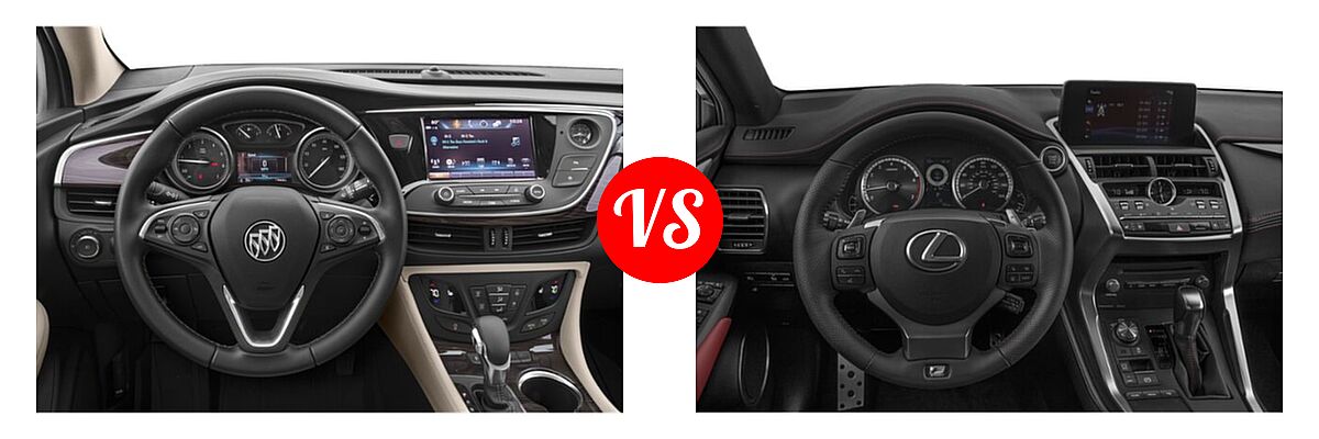 2019 Buick Envision SUV Essence / FWD 4dr / Preferred / Premium / Premium II vs. 2021 Lexus NX 300 SUV NX 300 F SPORT - Dashboard Comparison
