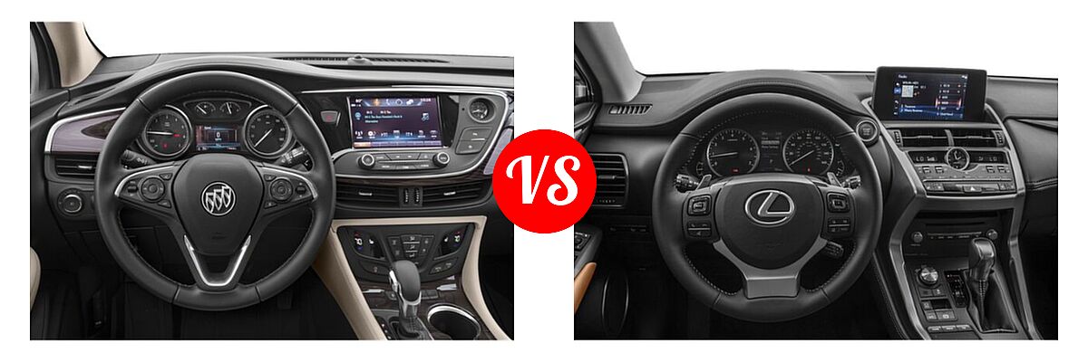 2019 Buick Envision SUV Essence / FWD 4dr / Preferred / Premium / Premium II vs. 2021 Lexus NX 300 SUV NX 300 / NX 300 Luxury - Dashboard Comparison