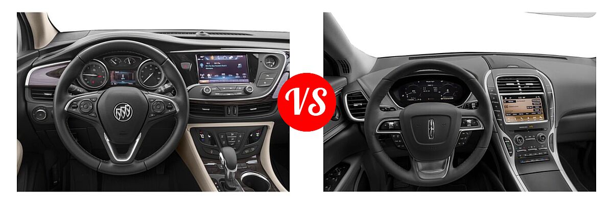 2019 Buick Envision SUV Essence / FWD 4dr / Preferred / Premium / Premium II vs. 2020 Lincoln Nautilus SUV Reserve / Standard - Dashboard Comparison