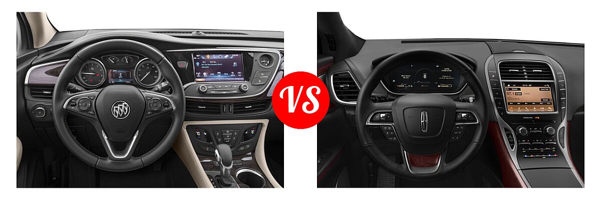 2019 Buick Envision SUV Essence / FWD 4dr / Preferred / Premium / Premium II vs. 2020 Lincoln Nautilus SUV Black Label - Dashboard Comparison