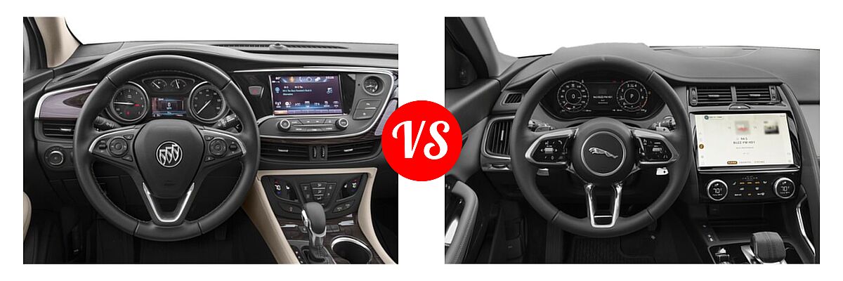 2019 Buick Envision SUV Essence / FWD 4dr / Preferred / Premium / Premium II vs. 2022 Jaguar E-PACE SUV 300 Sport / P250 AWD / SE - Dashboard Comparison