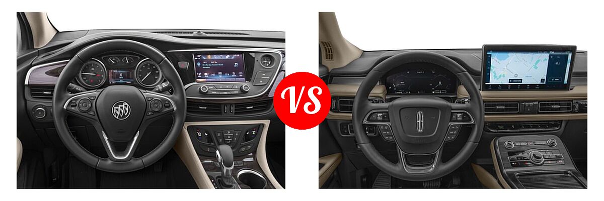 2019 Buick Envision SUV Essence / FWD 4dr / Preferred / Premium / Premium II vs. 2021 Lincoln Nautilus SUV Black Label / Reserve / Standard - Dashboard Comparison