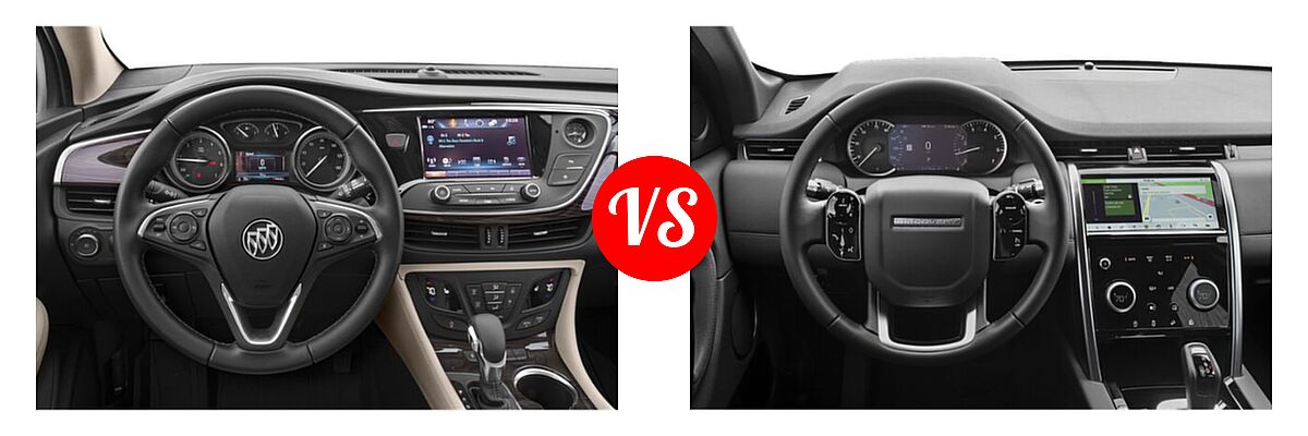 2019 Buick Envision SUV Essence / FWD 4dr / Preferred / Premium / Premium II vs. 2023 Land Rover Discovery Sport SUV S / S R-Dynamic / SE / SE R-Dynamic - Dashboard Comparison