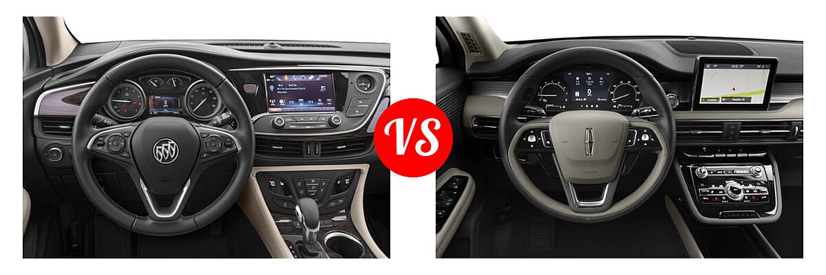 2019 Buick Envision SUV Essence / FWD 4dr / Preferred / Premium / Premium II vs. 2022 Lincoln Corsair SUV Reserve / Standard - Dashboard Comparison