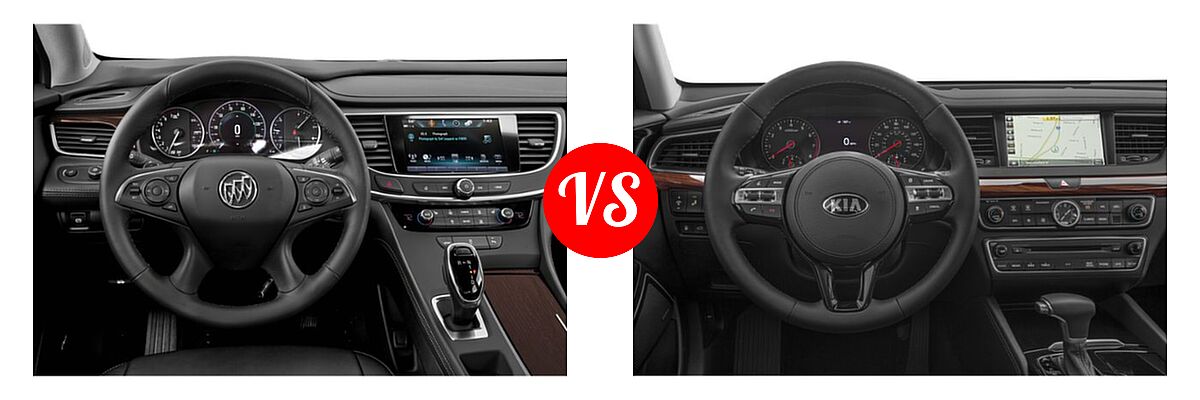 2019 Buick LaCrosse Sedan 4dr Sdn FWD / Avenir / Essence / Preferred / Premium / Sport Touring vs. 2019 Kia Cadenza Sedan Technology - Dashboard Comparison
