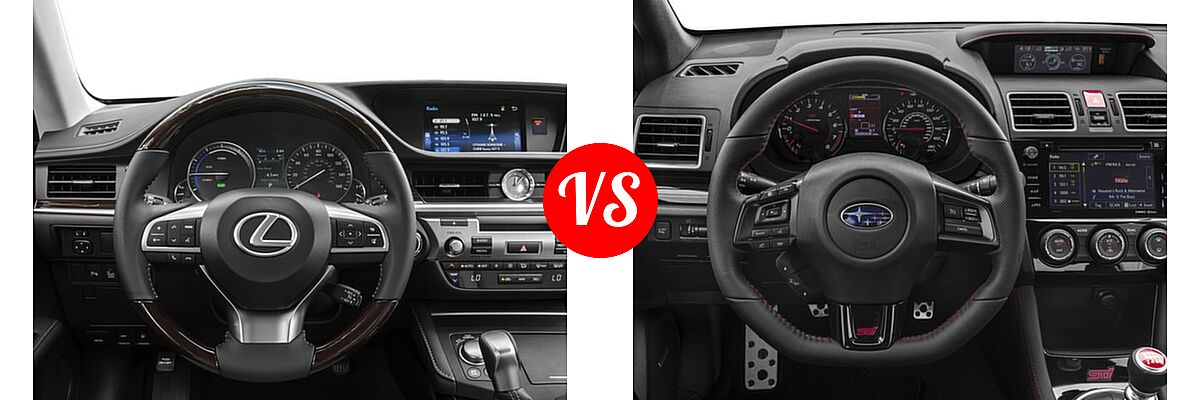 2018 Lexus ES 300h Sedan ES 300h vs. 2018 Subaru WRX STI Limited Sedan STI Limited - Dashboard Comparison
