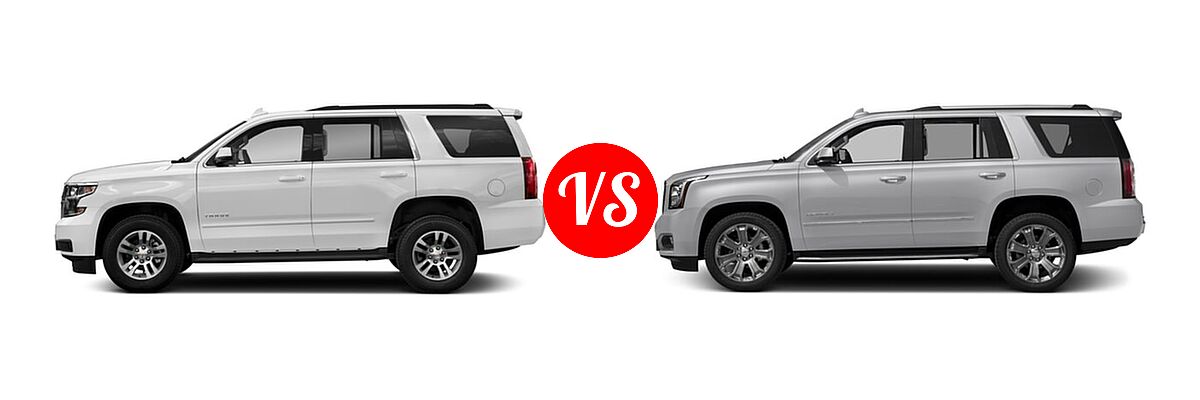 2018 Chevrolet Tahoe SUV LS / LT vs. 2018 GMC Yukon SUV Denali - Side Comparison