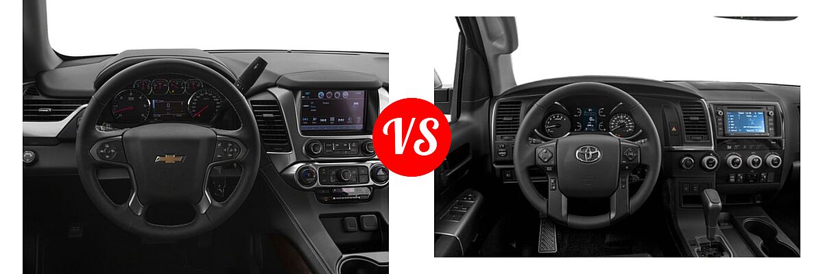 2018 Chevrolet Tahoe SUV LS / LT vs. 2018 Toyota Sequoia SUV TRD Sport - Dashboard Comparison