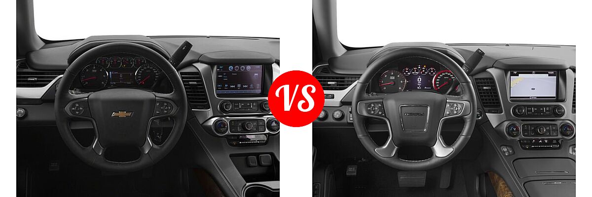 2018 Chevrolet Tahoe SUV LS / LT vs. 2018 GMC Yukon SUV Denali - Dashboard Comparison