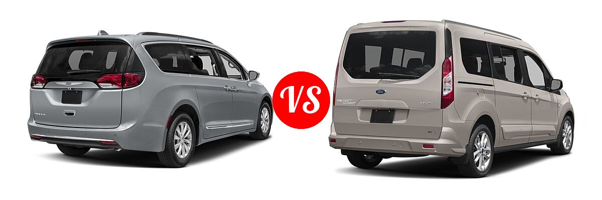 2018 Chrysler Pacifica Minivan Limited / Touring L / Touring L Plus / Touring Plus vs. 2018 Ford Transit Connect Minivan Titanium / XL / XLT - Rear Right Comparison