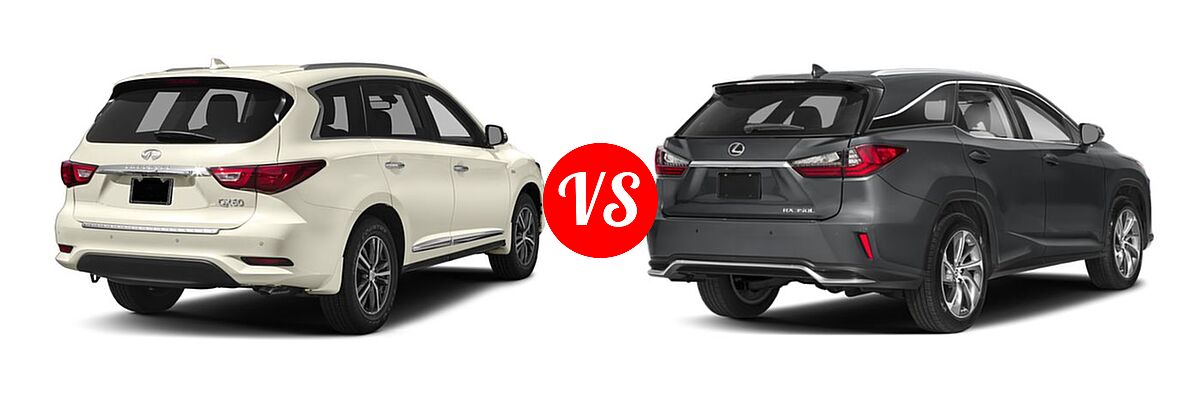 2018 Infiniti QX60 SUV AWD / FWD vs. 2018 Lexus RX 350L SUV RX 350L Luxury / RX 350L Premium - Rear Right Comparison